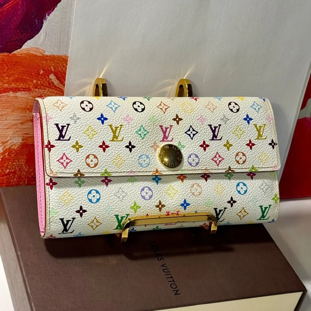 Louis Vuitton White Multicolor Monogram Wallet - Picture 13 of 15